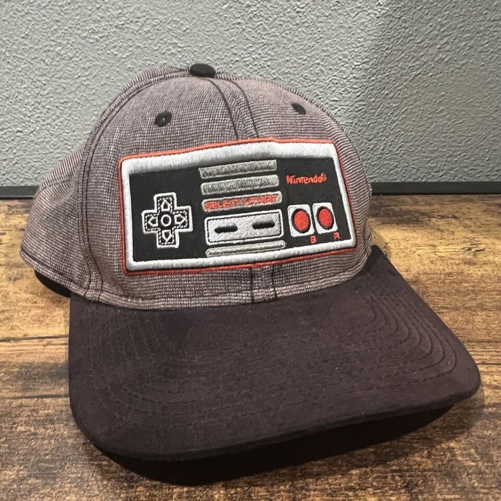 Nintendo NES Controller Hat - Gray/Black Adjustable Cap Embroidered